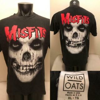 Vintage Misfits 1995 Crimson Ghost Skull Face Shirt Mens Xl Made Usa Wild Oats