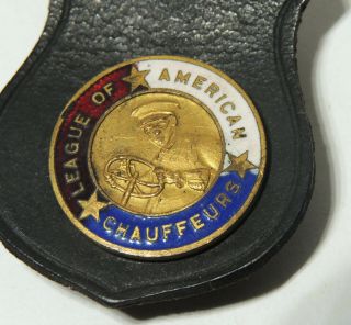 Leauge Of American Chauffeurs Antique Vtg Enamel Pin & Watch Fob Driver Badge