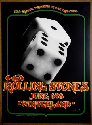 The Rolling Stones Authorized Vintage Winterland Concert Poster 1972