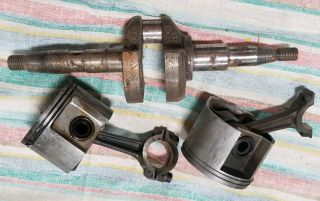 McCulloch Vintage Kart 2 Cycle Racing Engine Block Crankshaft Pistons Rods 2