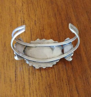 Vintage Children ' s Small Sterling Silver Turquoise Cluster Cuff Bracelet Native 2