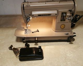 Vintage Electric Sewing Machine Singer 301A with power cord and foot pedal. 2