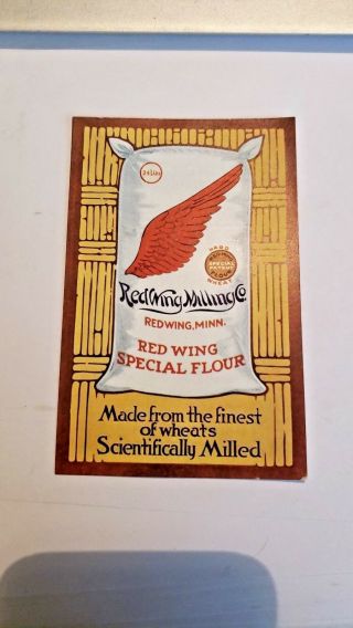 Vintage Red Wing Milling Co.  Flour Trade Card " Red Wing Minnesota "