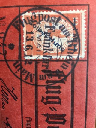 Ger Air Mail (13.  6.  12) Limited Red Card " Gelber Hund " Plane “huna ".  Rare