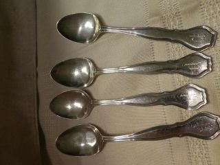 Vintage R.  Wallace And Sons Set Of 4 Sterling Spoons Monogrammed P