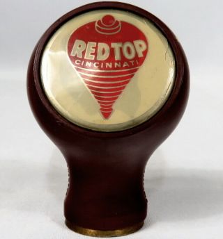 Vtg Red Top Brewing Beer Ball Tap Knob Handle Brown/red Cincinnati Ohio Selmore