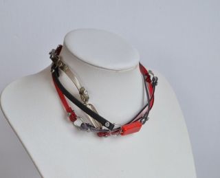 Designer Anne - Marie Chagnon Canada Modernist Brutalist Necklace Metal Rubber