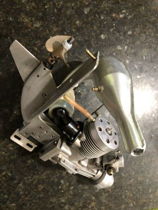 Vintage K&b 11cc Outboard Rc Nitro Engine With Tuned Pipe