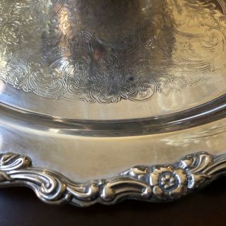 Oneida Scroll & Flower Pattern trim silver plated Chip and Dip Server bowl dish 4