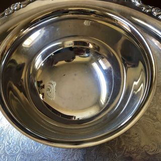 Oneida Scroll & Flower Pattern trim silver plated Chip and Dip Server bowl dish 5