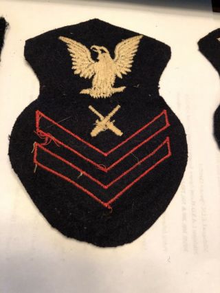 UNITED STATES NAVY PATCHES MACHINIST ' S MATE GUNNER ' S MATE & QUARTERMASTER 5