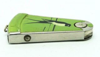 Vintage JMCO IMCO 3400 Klips Green Enamel Swing Out Purse Lighter 4
