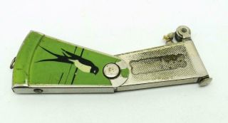 Vintage JMCO IMCO 3400 Klips Green Enamel Swing Out Purse Lighter 7