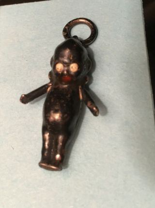 Vintage Kewpie Charm Silver Miniature Doll Rd No.  On Back Painted Face