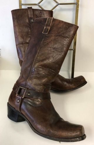 Vintage Womens Unbranded Size 10 Brown Leather Western Cowboy Boots - 362