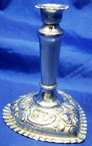 Victorian Solid Silver Miniature Heart Candlestick William Comyns London 1891