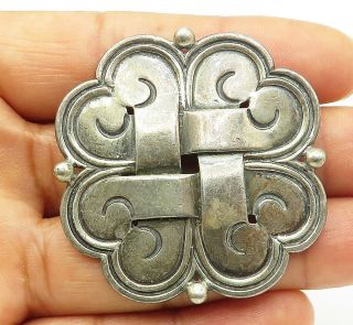Hector Aguilar Mexico 925 Silver - Vintage Love Hearts Brooch Pin - Bp3312