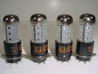 4 Vintage NOS 1960 ' s RCA 7408 6V6GT 6V6 Grey Plate Matched Amplifier Tube Quad 2