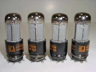 4 Vintage NOS 1960 ' s RCA 7408 6V6GT 6V6 Grey Plate Matched Amplifier Tube Quad 3