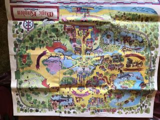 Vintage 1970s A Guide To The Magic Kingdom Walt Disney World Map 25x28
