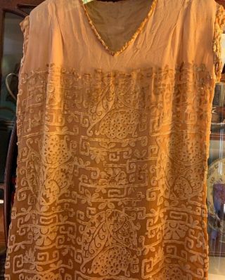 True Vintage 1920’s French Silk Cut Velvet Dress - Size M 3
