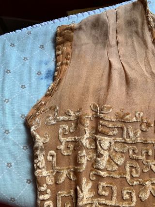 True Vintage 1920’s French Silk Cut Velvet Dress - Size M 6