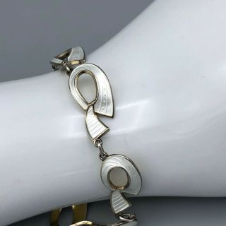 Ivor T Holth Sterling Guilloche Enamel Bracelet Ribbons Design Norway