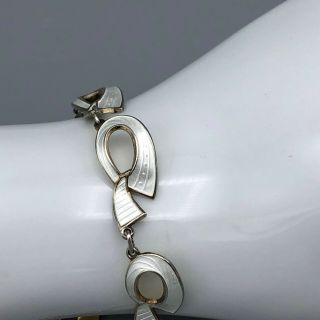 Ivor T Holth Sterling Guilloche Enamel Bracelet Ribbons Design Norway 4