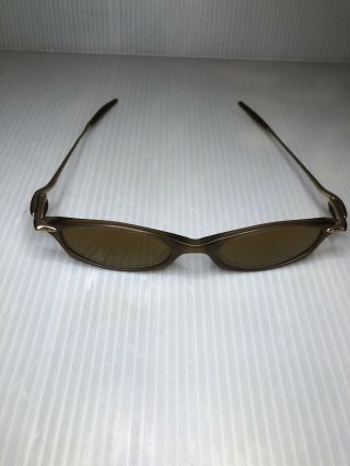 Rare - Oakley Why 1 Vintage Titanium/plastic Sunglasses Gold/brown