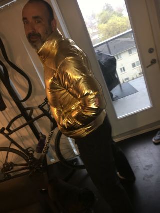 Robins Jeans Rare Authentic gold jacket size medium 2