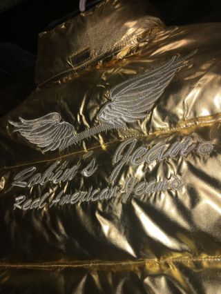 Robins Jeans Rare Authentic gold jacket size medium 4