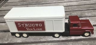 Vintage Structo Van Line Pressed Steel Truck & Trailer