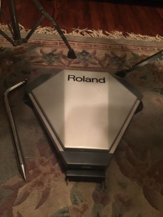 Vintage Roland 6 piece Electronic Drum Pads & Stand 10