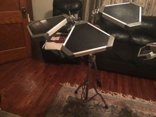 Vintage Roland 6 piece Electronic Drum Pads & Stand 11