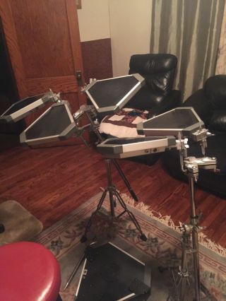 Vintage Roland 6 Piece Electronic Drum Pads & Stand