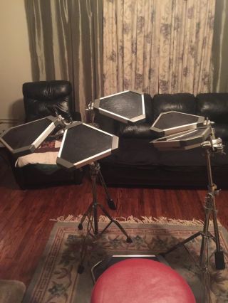 Vintage Roland 6 piece Electronic Drum Pads & Stand 2
