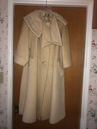 Vintage 1950’s Lilli Ann Mohair - Wool Rhinestone Swing Coat