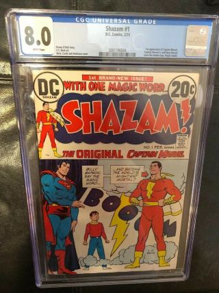 Vintage Comic Book Dc Comics Shazam 1 - Cgc 8.  0 1st Appearance Captain Marvel