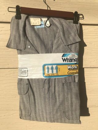 Vintage Wrangler Herringbone Coveralls Size 44 Long Made In Usa