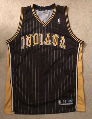 Indiana Pacers Vintage Reebok Authentic Blank Jersey 44 Large Pinstripe Nba