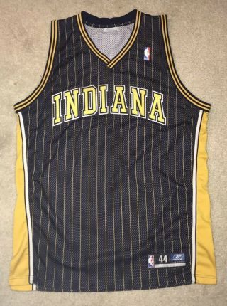 Indiana Pacers Vintage Reebok Authentic Blank Jersey 44 Large Pinstripe NBA 2