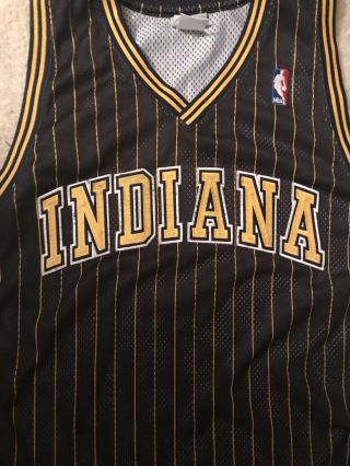 Indiana Pacers Vintage Reebok Authentic Blank Jersey 44 Large Pinstripe NBA 3