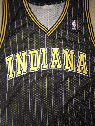 Indiana Pacers Vintage Reebok Authentic Blank Jersey 44 Large Pinstripe NBA 4