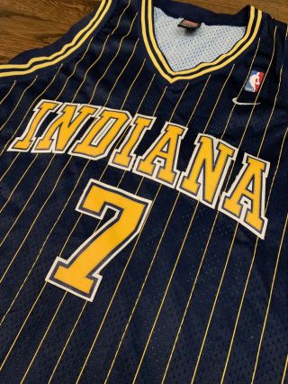 Vintage Team Nike NBA Indiana Pacers Jermaine O’neal 7 Jersey Size 2XL XXL Sewn 3