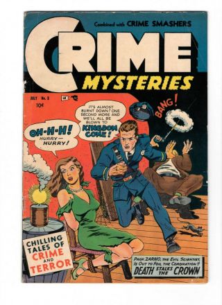 Crime Mysteries No.  8,  Jul.  53,  Bundage Cover,  Rare,  Lingerie Back Cover.