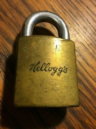 Vintage Kelloggs Company Best Padlock (no Core Or Key) Collectible Usa