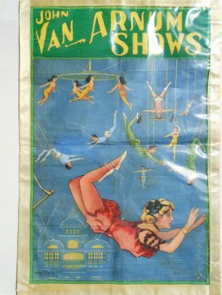 Donaldson Litho Co No 13 Vintage Circus Poster Hand Painted Top Section