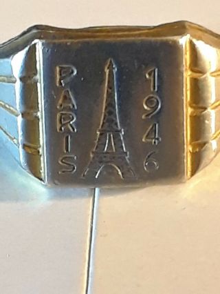 Paris 1946 Ring Vintage Eiffel Tower Souvenir Size 9.  5 Has Some Ware