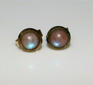 Antique Gold Filled Saphiret Stud Earrings,  Posts