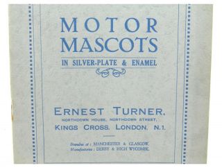 Vintage printed brochure Motor Mascots In silver plate & Enamel Ernest Turner 2